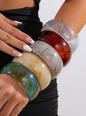 accessories  文艺retro rotundity bracelet  宽版晕染irregular