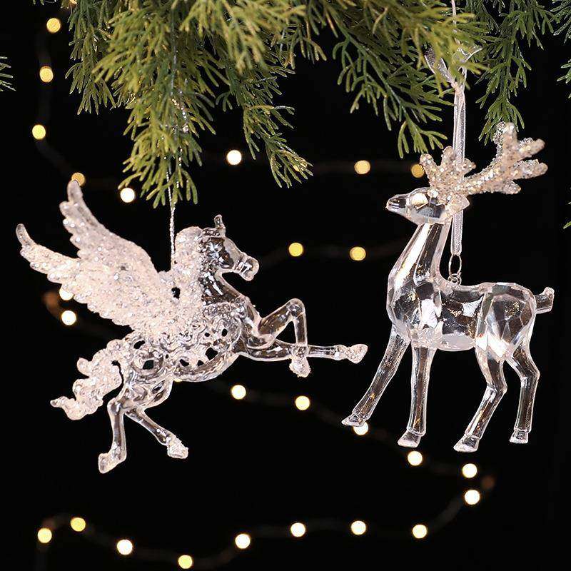 爆款 ins高档starp 圣诞decoration  圣诞树水晶PC挂件吊饰摆件