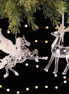 爆款 ins高档starp 圣诞decoration  圣诞树水晶PC挂件吊饰摆件