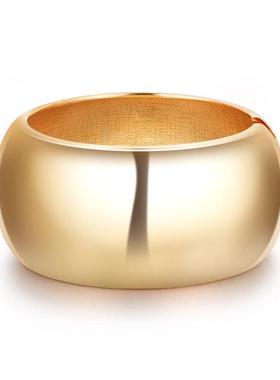 fashion 大号珠宝女式alloy bracelet  圆arc glossy 弹簧开口宽