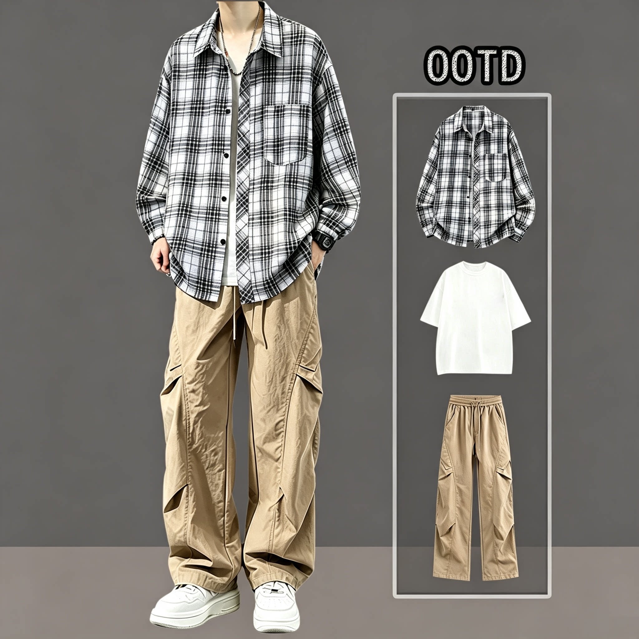 秋季休闲套装男士2026新款潮流男生酷帅一整套高级感穿搭衣服男装