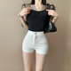 高腰弹力紧身性感显瘦外穿打底短裤 白色三分休闲热裤 女夏2026韩版