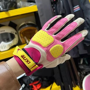 手套摩托车复古手套女生款耐磨女骑专用防摔机车手套春秋电动车夏