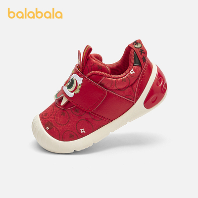 【balaOne】巴拉巴拉宝宝学步鞋新年红色鞋子春秋2025新款婴儿鞋