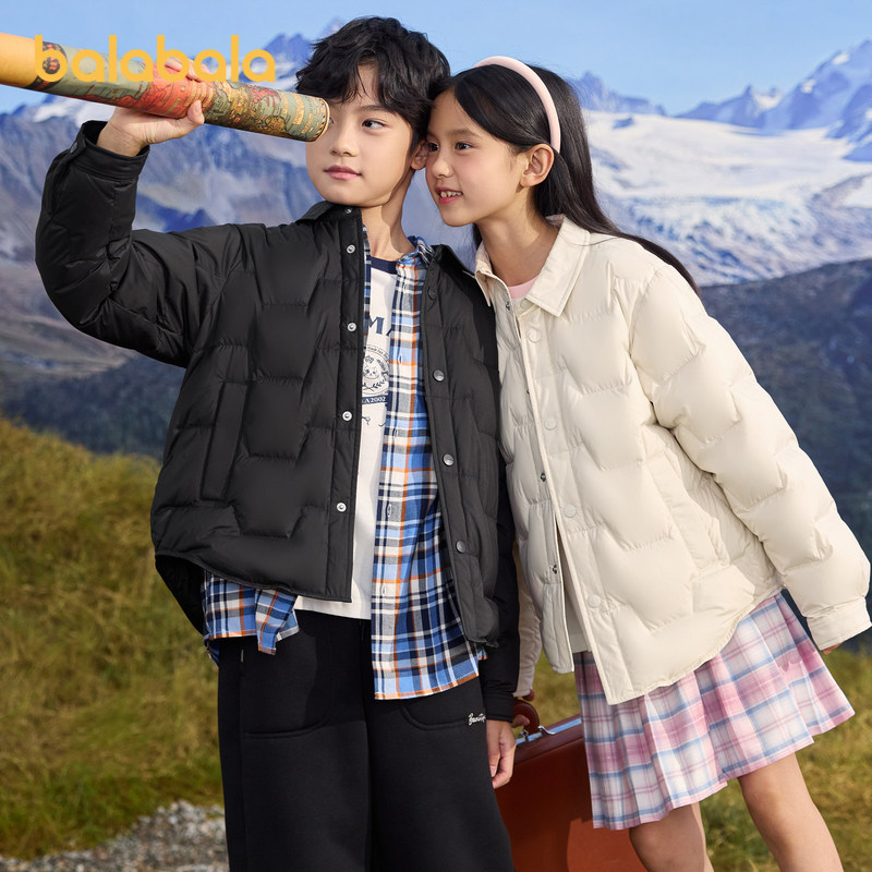 巴拉巴拉羽绒服男女童轻薄外套潮