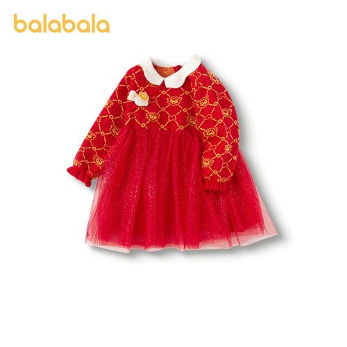 巴拉巴拉童装婴儿连衣裙儿童裙子2025新款春装女宝宝公主裙新中式
