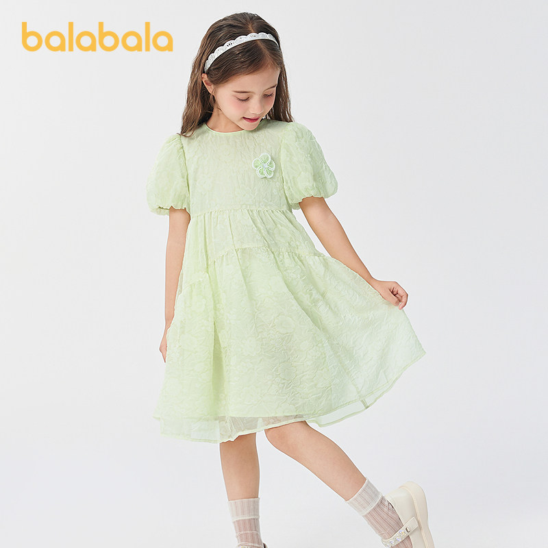 巴拉巴拉连衣裙女童中腰裙子甜美