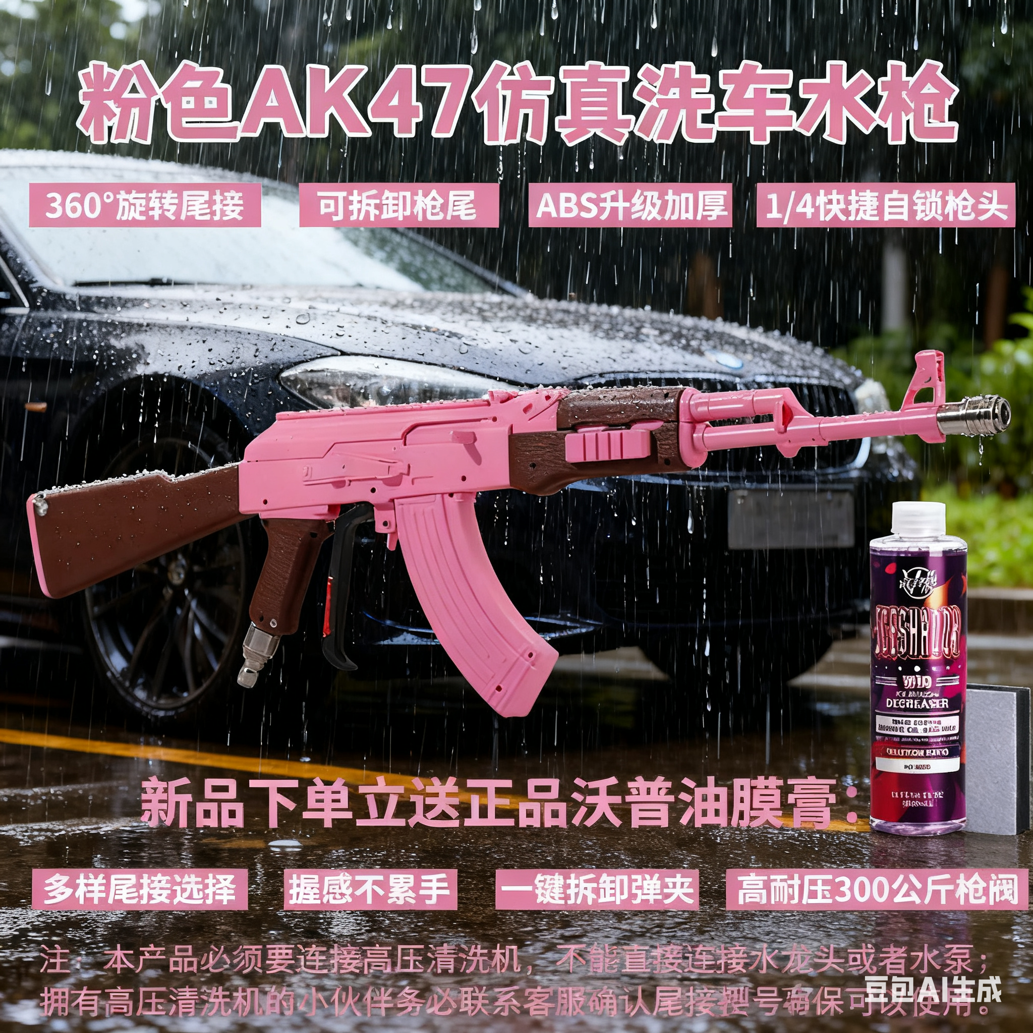 粉红少女心网红洗车枪