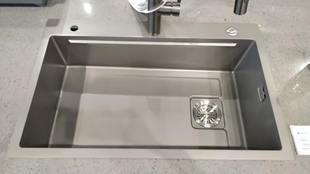 邦克手工斜底水槽洗菜盆大单槽纳米厨房不锈钢台下盆洗碗池枪灰色