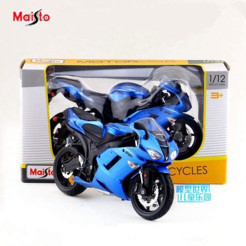 新款 美驰图合金摩托车玩具模型1:12川崎小忍者ZX-6R街车收藏