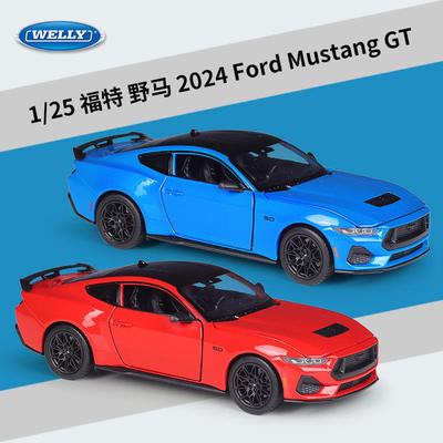 新款 威利1:25野马跑车2024 Mustang GT仿真合金汽车模型