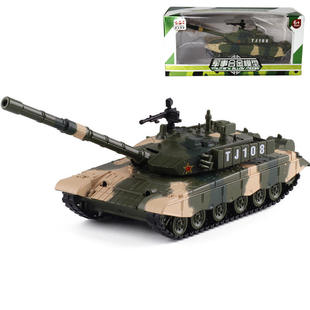 新款 【盒装】嘉业99坦克合金声光炮台可转动模拟发声军事模型