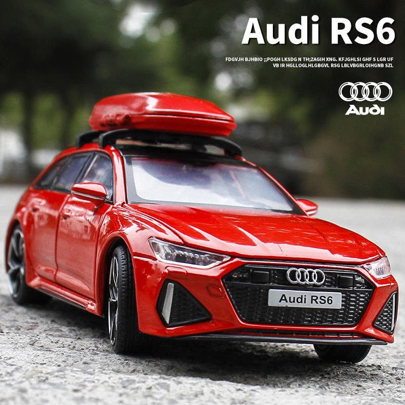 [盒装]JK1:32奥diRS6轿车合金仿真模型声光转向避震金属玩具汽车