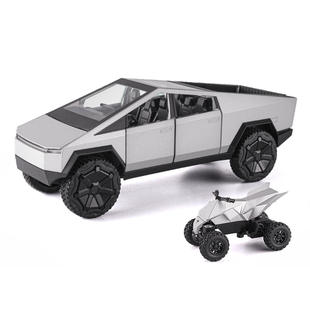 新款 1: 24 Tesla Pickup Beach Motorcycle Alloy Car Model Toy