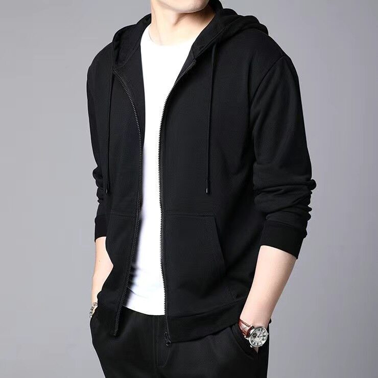 Spring and Autumn Jacket Men's Jacket Sports Top 2025 Spring Large Size Loose Hooded Zipper Cardigan Sweatshirt for Men