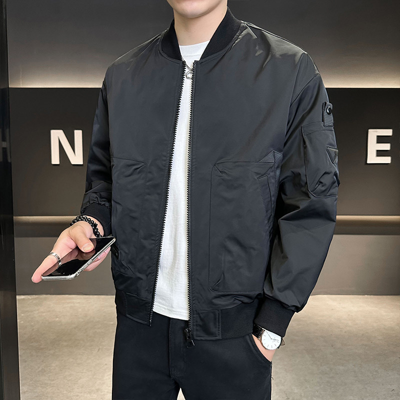 秋季棒球领夹克男装2025新款百搭简约外套男B320-2530-P125,男装夹克,电商B320