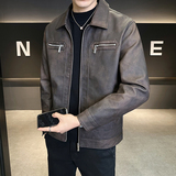 店主风皮衣男士2025新款秋季休闲皮夹克男装外套B320-2056-P130，男装皮衣，电商B320