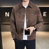 2026春季新款高品质麝皮绒翻领休闲夹克外套男士B320-9895-P140，男装夹克，电商B320