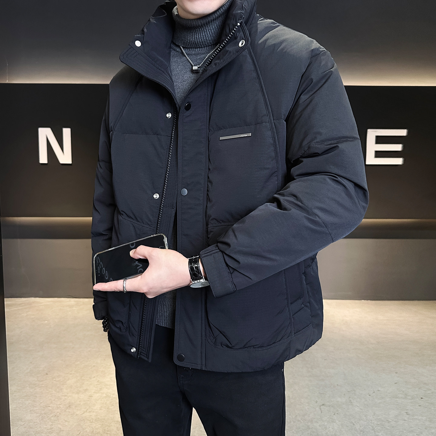 标50绒 冬季立领羽绒服男士休闲2025青年外套男B320-6621-P225图片