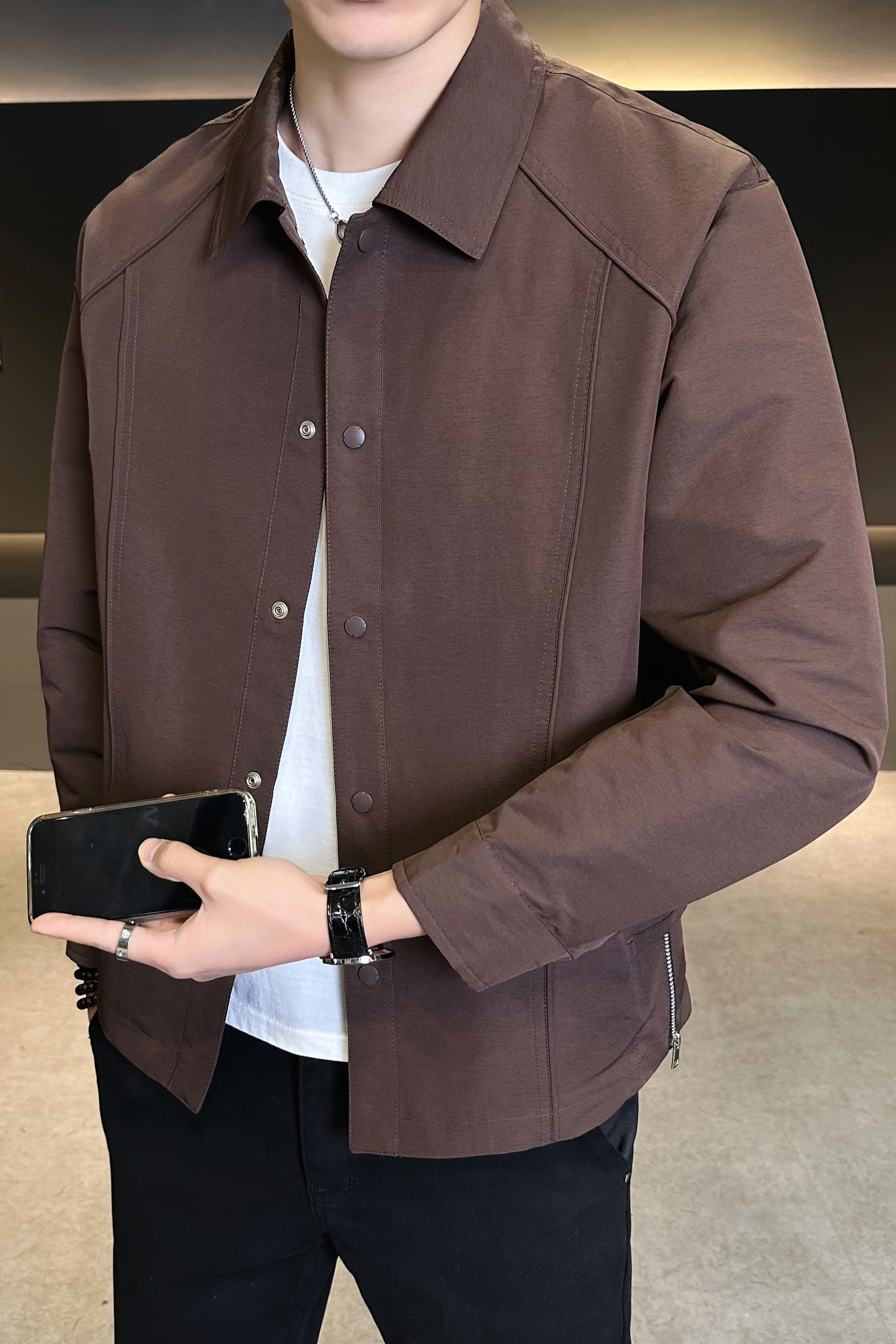 春装翻领夹克男士休闲2026新款青年外套男装B320-2617-P125,男装夹克,电商B320