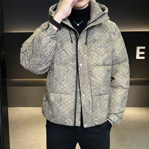 标50绒连帽羽绒服男士2025新款加厚保暖外套男装B320-6601-P235图片