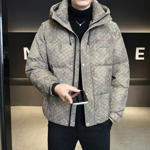 标50绒连帽羽绒服男士2025新款加厚保暖外套男装B320-6601-P235图片
