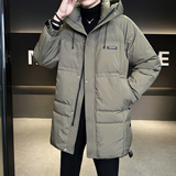 标50绒中长款连帽羽绒服男士2025新款保暖外套男B320-6623-P295，男装羽绒服，电商B320