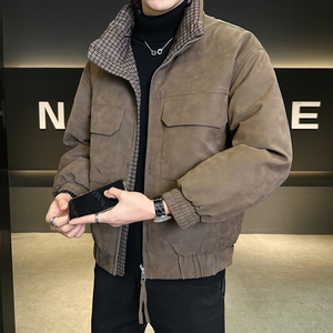 鹅绒标90绒皮羽绒服男士双面穿外套B320-5572-P365有成衣报告