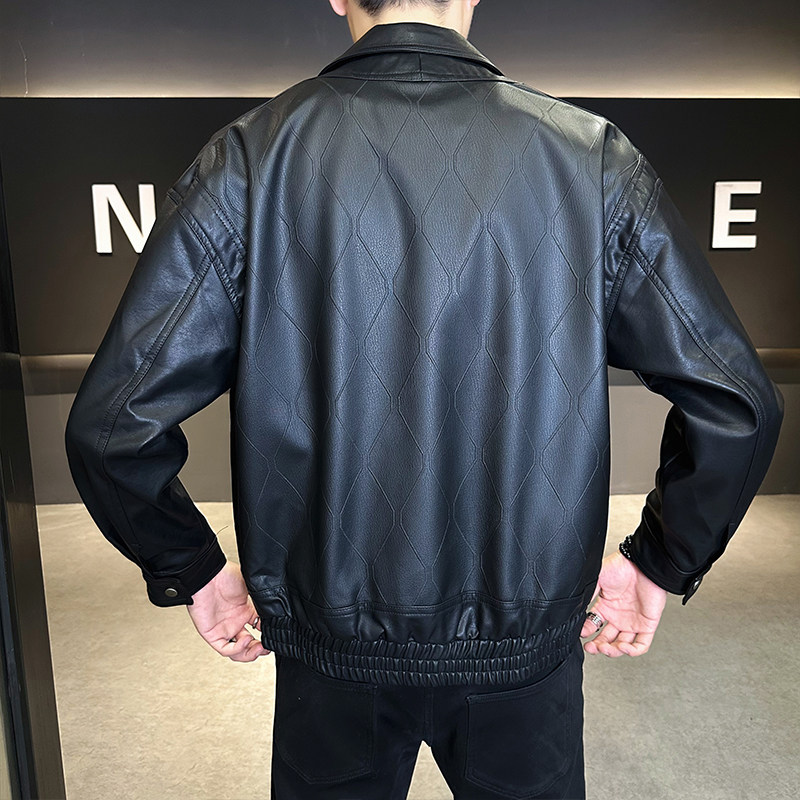 店主风皮衣男士2025新款秋季休闲皮夹克男装外套B320-7706-P145,男装皮衣,电商B320