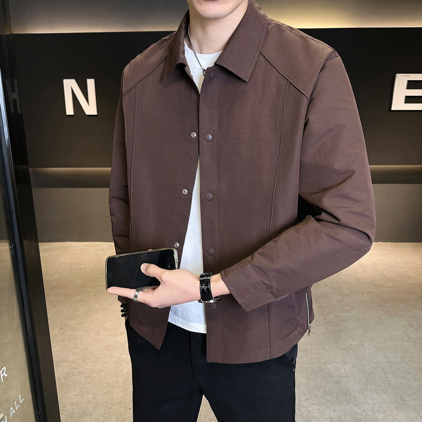 春装翻领夹克男士休闲2026新款青年外套男装B320-2617-P125,男装夹克,电商B320