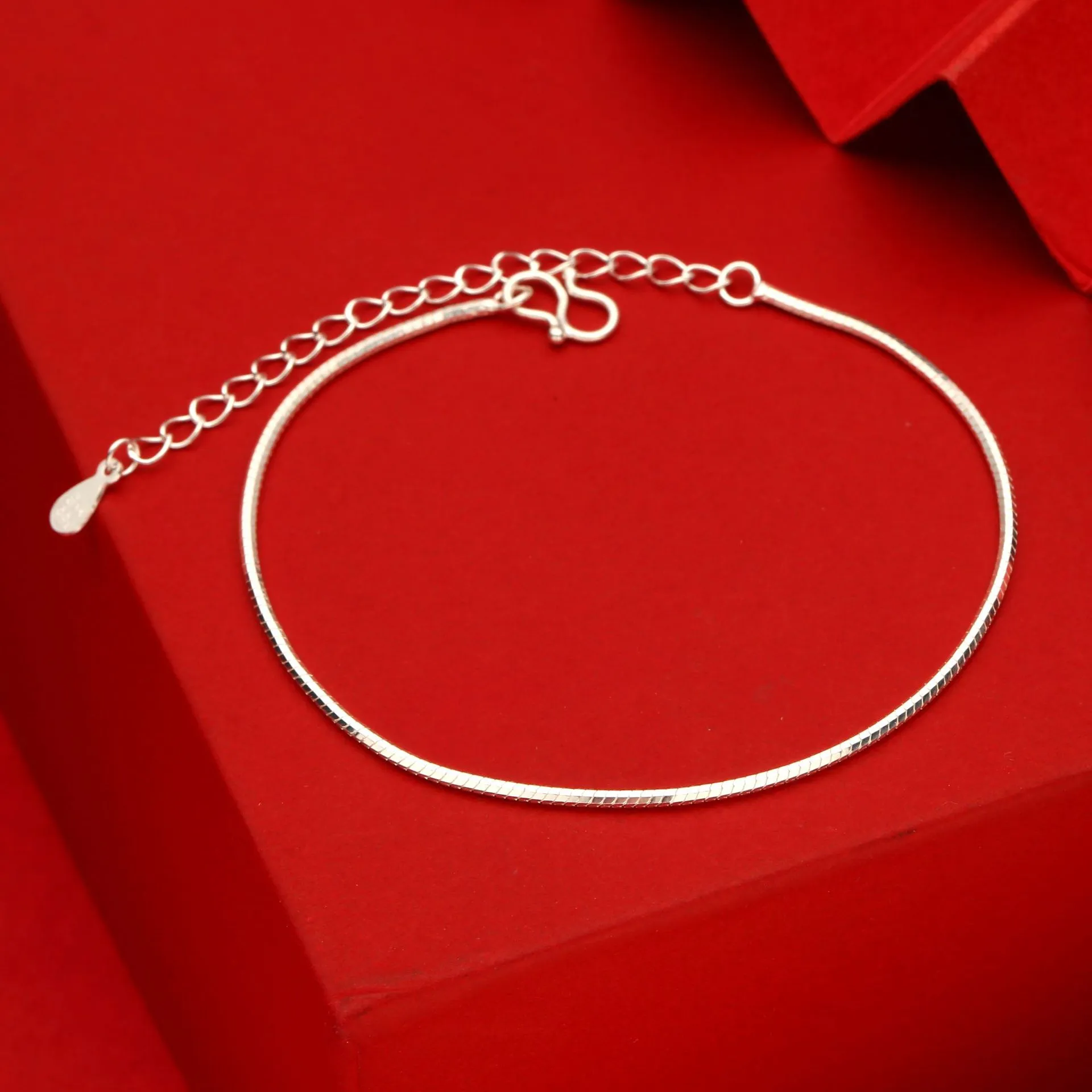 8120号足银990简约蛇骨手链新款足银祥云手链引流直播爆款