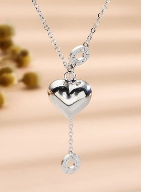 5968号足银990AB款侧身链吊爱心项链流苏套链时尚链直播引流爆款