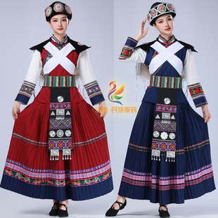 云南丽江民族风精品纳西族女装套装藏青色披星戴月五件套纳西盛装