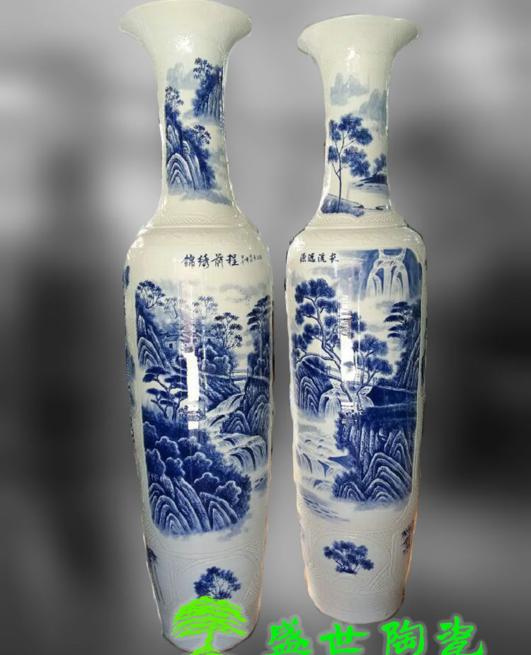 景德镇手绘高档客厅庭院落地花瓶
