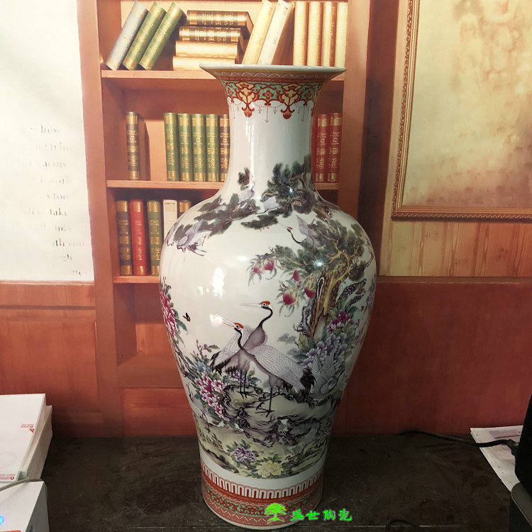 景德镇陶瓷器中式风福寿落地花瓶