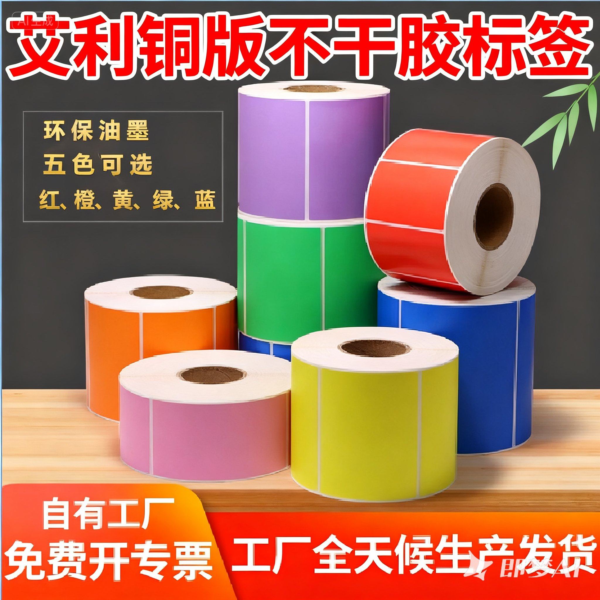 彩色铜版标签纸条码纸染色空白红黄绿蓝橙色不干胶贴纸打印可定做,办公设备/耗材/相关服务,标签打印纸/条码纸,淘宝优惠券,粉丝福利购,淘宝优惠卷