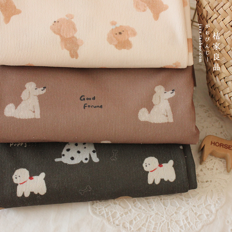 ins灯芯绒手工发圈衣服布料