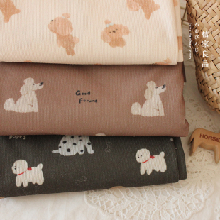 狗狗ins韩国灯芯绒卡通布料衣服手工马甲发圈靠垫裙子衬衫面料