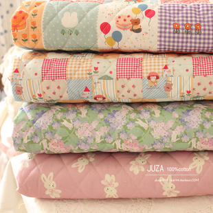 外贸婴儿级保暖夹棉绗缝布料衣服棉衣马甲被套床单被套全棉面料