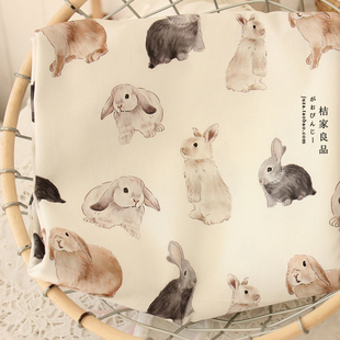 特价韩国细纱帆布兔子衣服床品装饰拍照发圈桌布床单纯棉布料面料