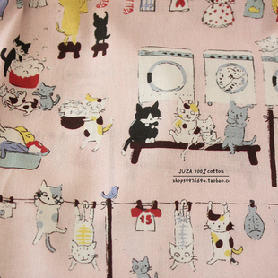 猫咪婴儿级高支高密纯棉布料ins风全棉衣服手工包包发圈床品面料