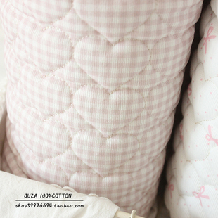 韩国灯芯绒爱心diy手工保暖夹棉绗缝布料衣服马甲被套床单面料