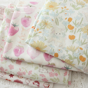 软唧唧天丝人棉布料兔子衣服儿童旗袍童装裙子防蚊裤汉服床品面料