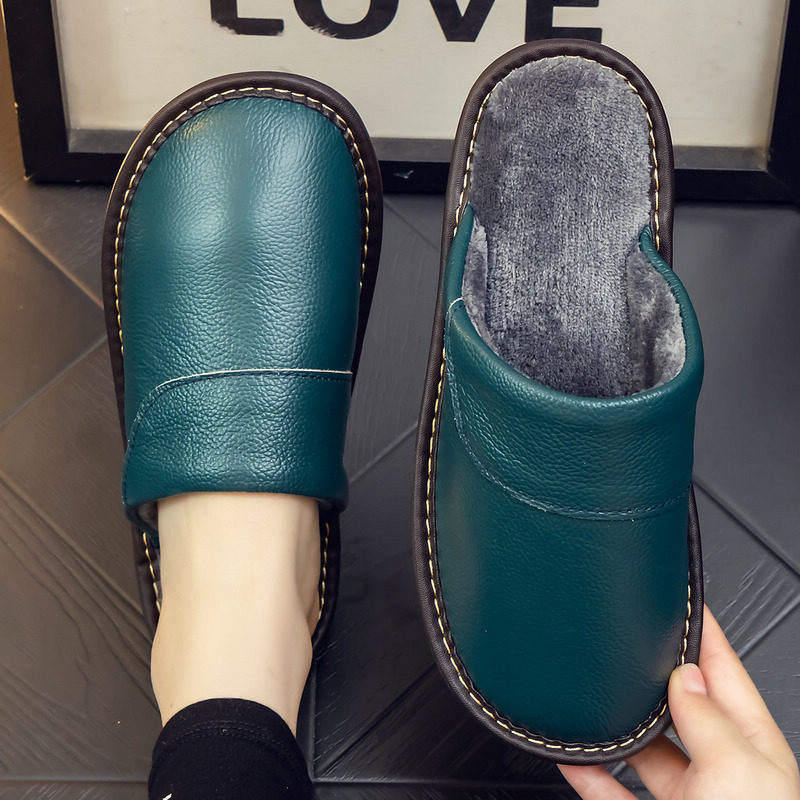 真皮棉拖鞋男女秋冬季居家情侣家用室内防滑软底加绒保暖牛皮拖鞋,居家布艺,居家棉拖/棉鞋,淘宝优惠券,粉丝福利购,淘宝优惠卷