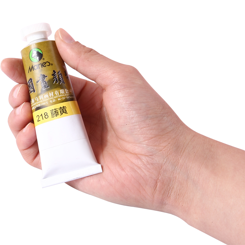 马利牌32ml钛白国画颜料专用单支染料单色花青十二色赭石白色石青曙红金色旗舰店玛丽工笔画水墨画