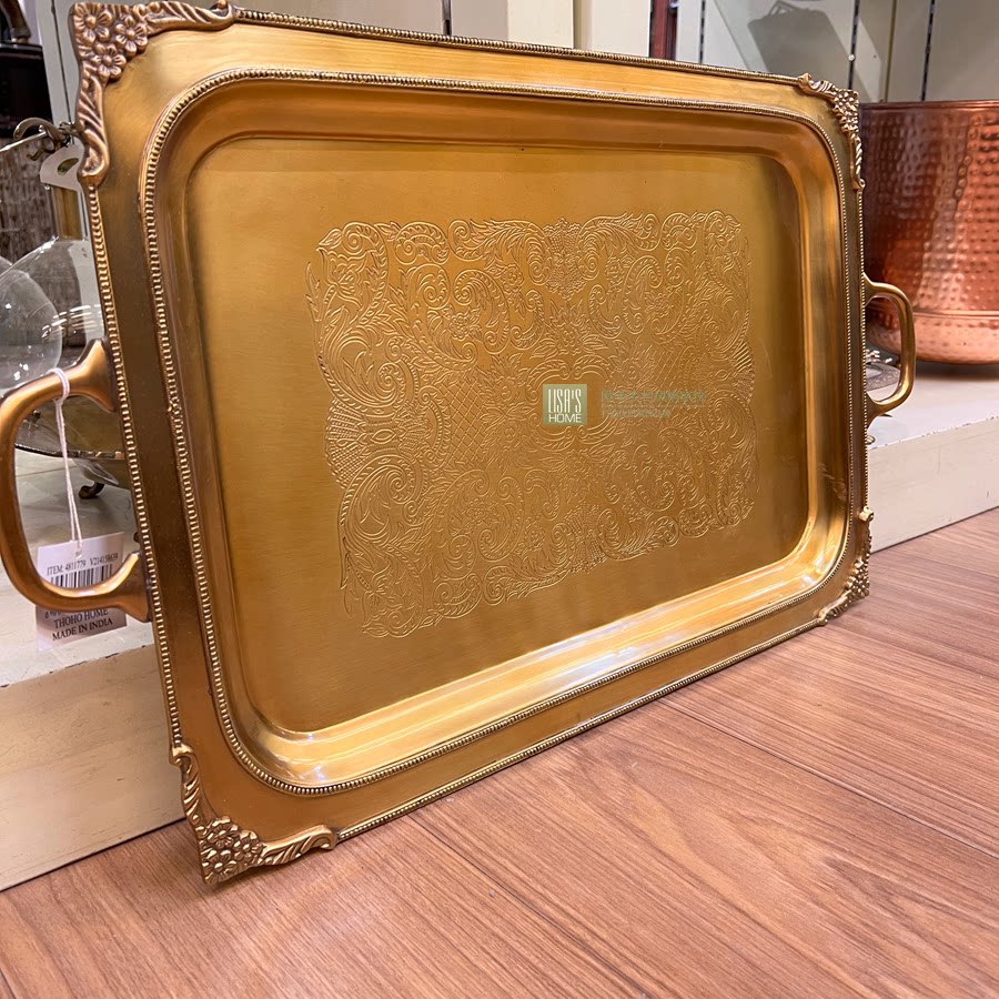 LISA'SHOME黄铜茶盘托盘轻奢