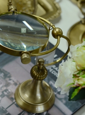 个性轻奢书房复古台式放大10倍镜