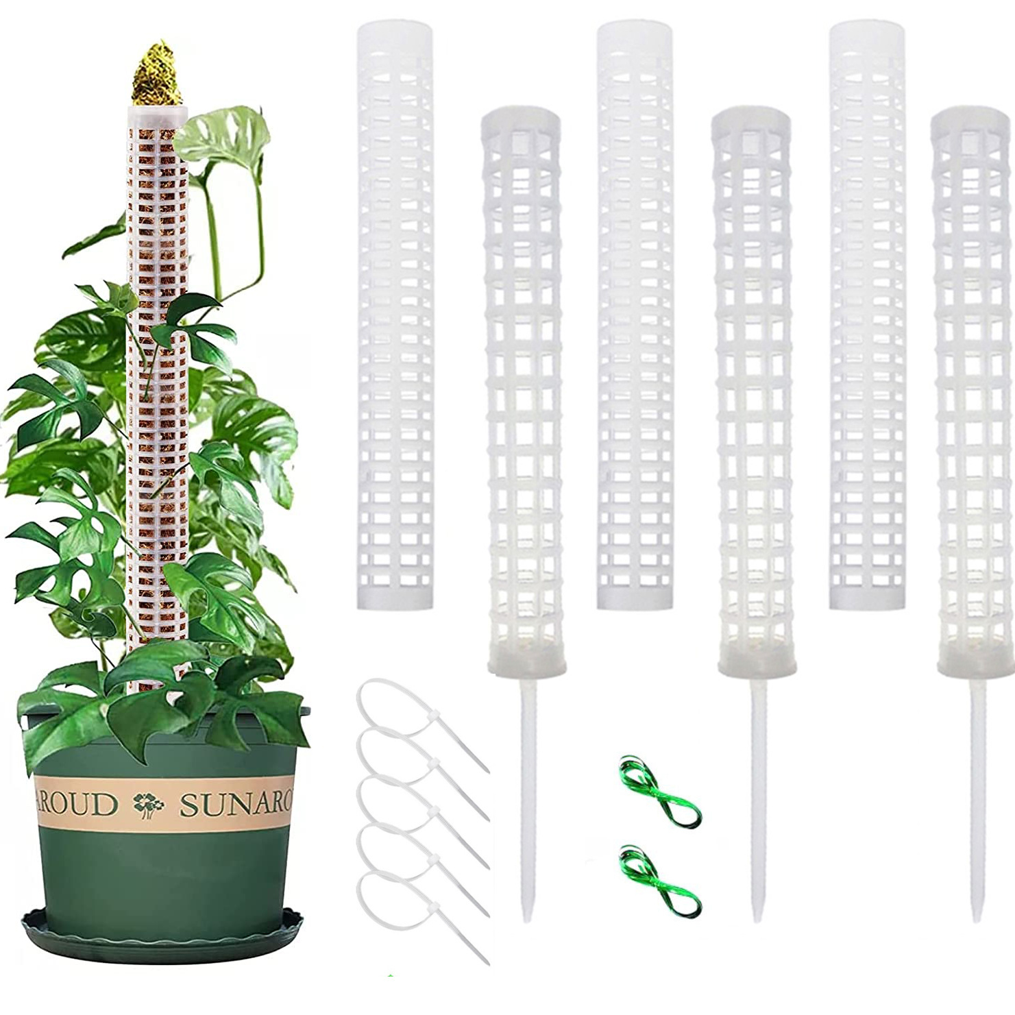 水苔柱棒攀爬龟背竹支架植物蔓绿绒爬藤专用椰棕室内绿萝柱架加高