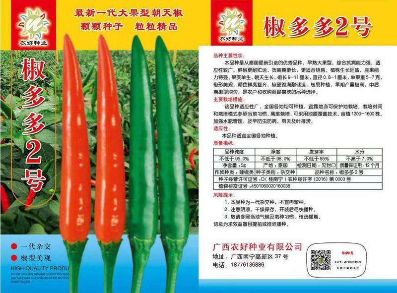 椒多多二号大果早熟抗病朝天椒种子 农好种业辣椒种籽椒多多2号