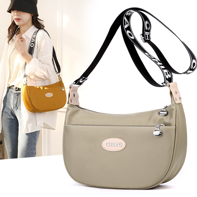 驰豹单肩包车缝线中休闲